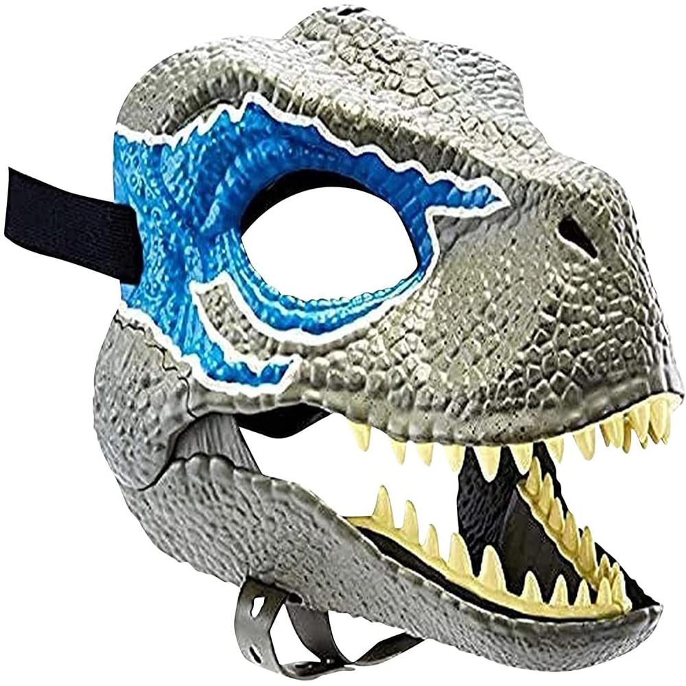 17 Designs Jurassic World Dinosaur Mask with Moving Jaw Creative Halloween Cosplay Party Horror Raptor