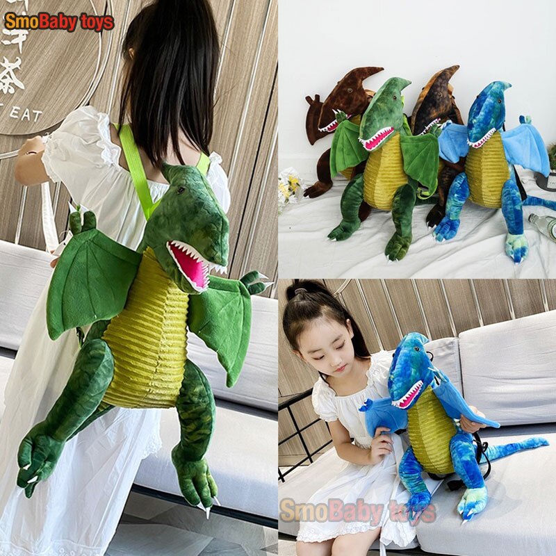 48cm Dinosaur Backpack Cute Animal Flying Dragon Cartoon Plush Backpack Doll Dinosaurs Travel Bag for Children 1