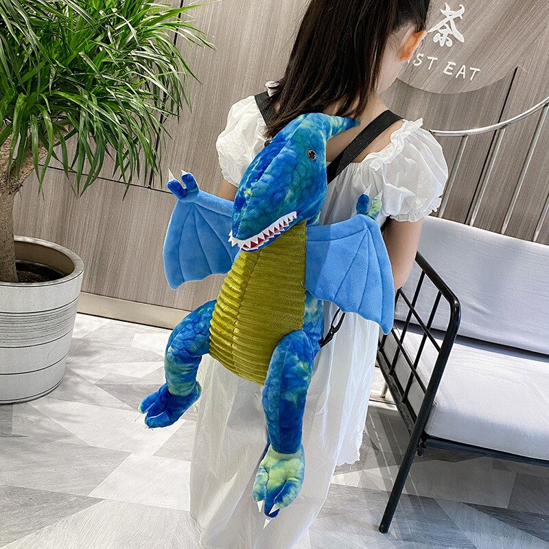 48cm Dinosaur Backpack Cute Animal Flying Dragon Cartoon Plush Backpack Doll Dinosaurs Travel Bag for Children