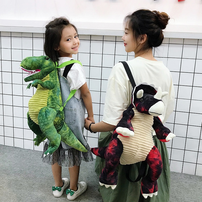 Children Dianosaur Backpacks Kids Doll Plush Bag 3D Dinosaur Baby Backpack For Boys Girls Cute Animal