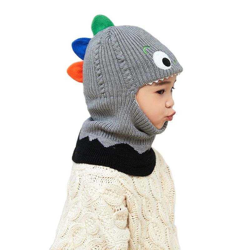 Doitbest Boy Girl Beanie Protect neck Dinosaur Fox Bear Windproof Winter Knit Hat Child Girls Earflap 1