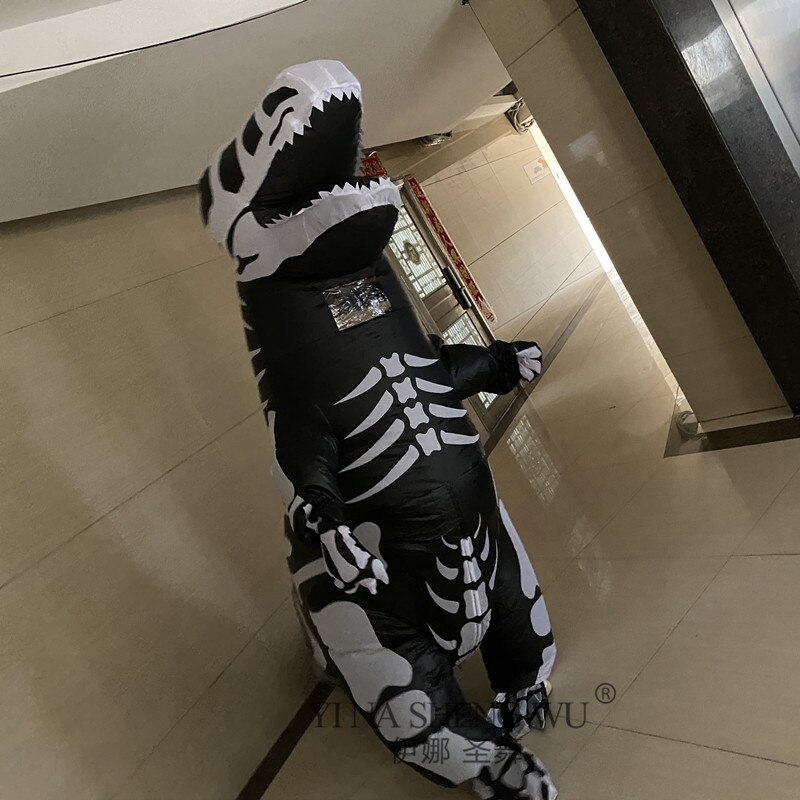 Inflatable Costume T Rex Dinosaur Skeleton For Adults Kids Halloween Carnival Cosplay Party Fancy Dress Birthday 1