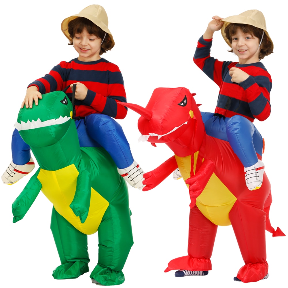 Kids Child Inflatable Dinosaur Costume Anime Mascot Dress Suit Halloween Purim Christmas Party Cosplay Costumes for 1