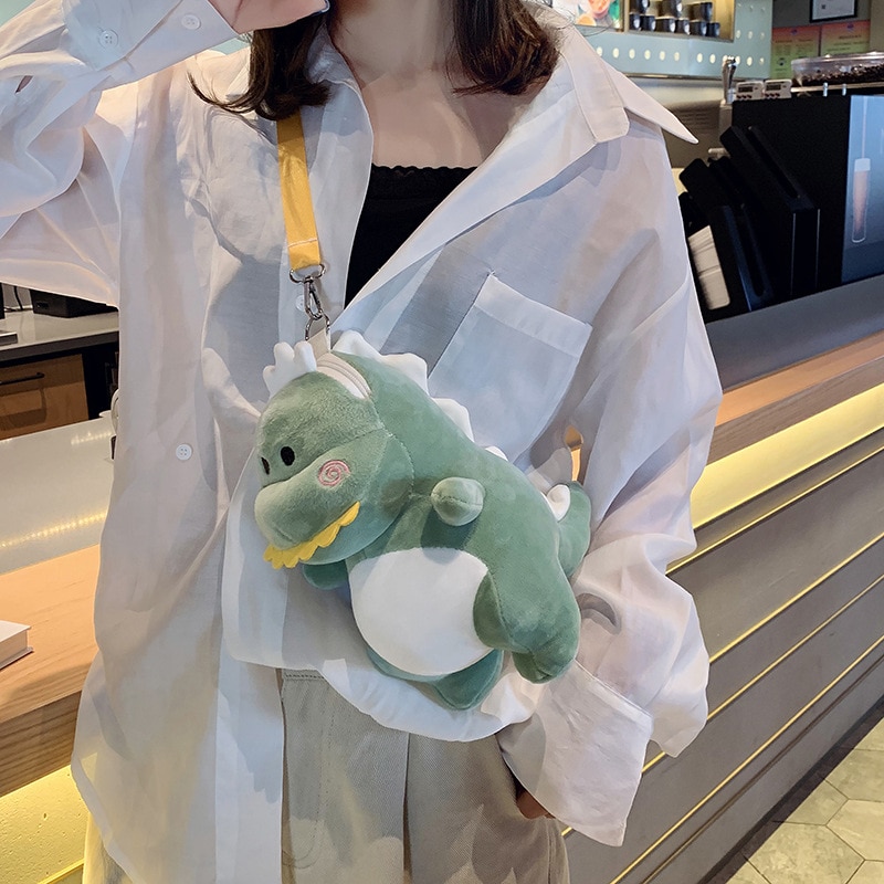 Plush Bag Women s New Japanese and Korean Cartoon Cute Girl s Small Bag Cute Dinosaur